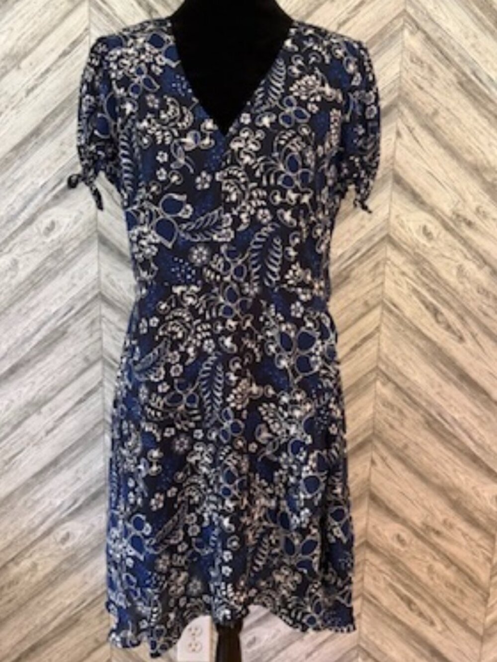 J. CREW V-Neck Flutter Dress, Blue, NWT, size 12